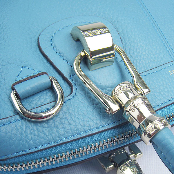 Fake Hermes New Arrival Double-duty leather handbag Light Blue 60669